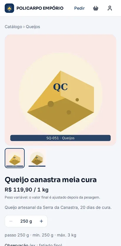 Produto por peso