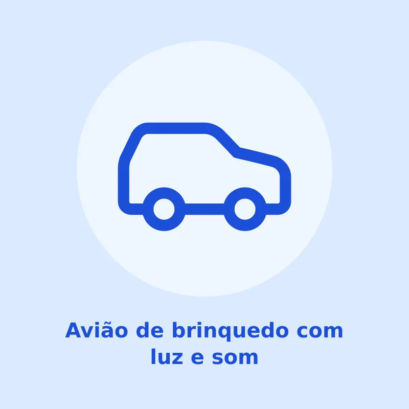 Avião de brinquedo com luz e som