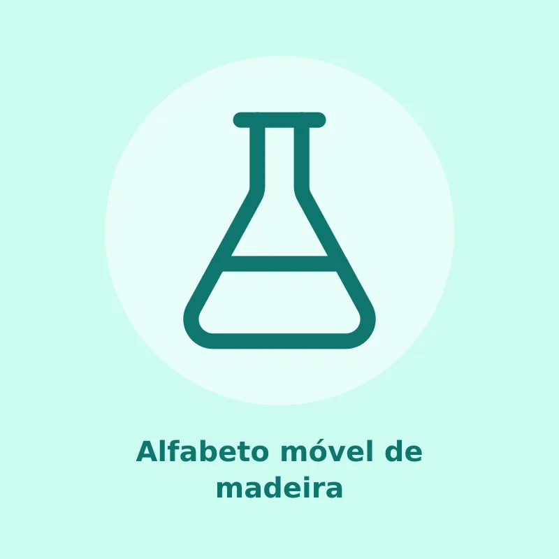 Alfabeto móvel de madeira