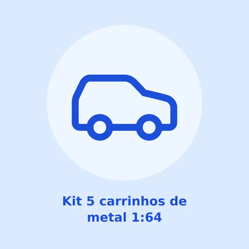 Kit 5 carrinhos de metal 1:64