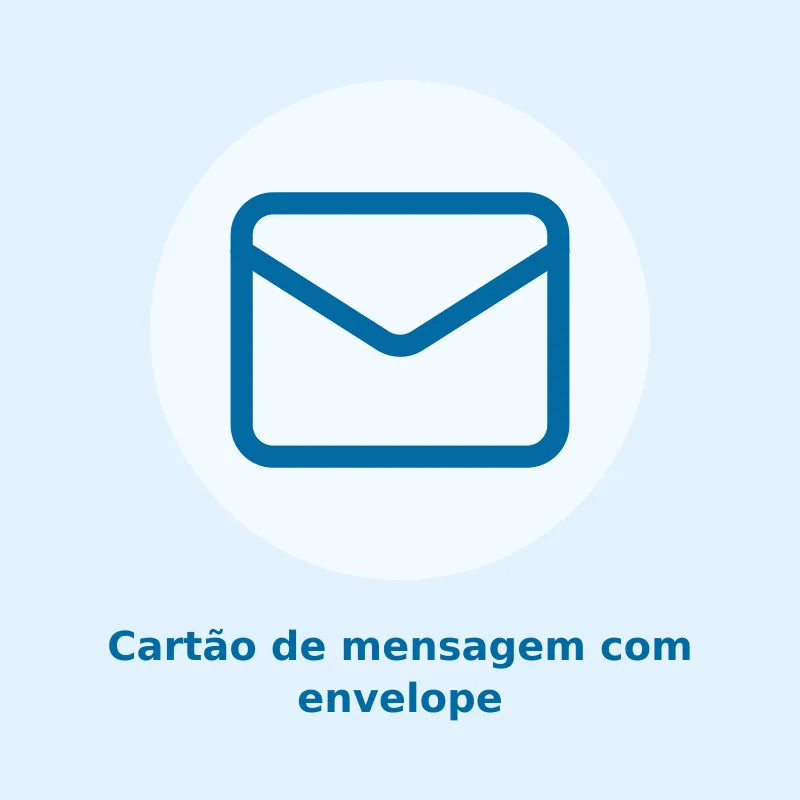 Cartão de mensagem com envelope