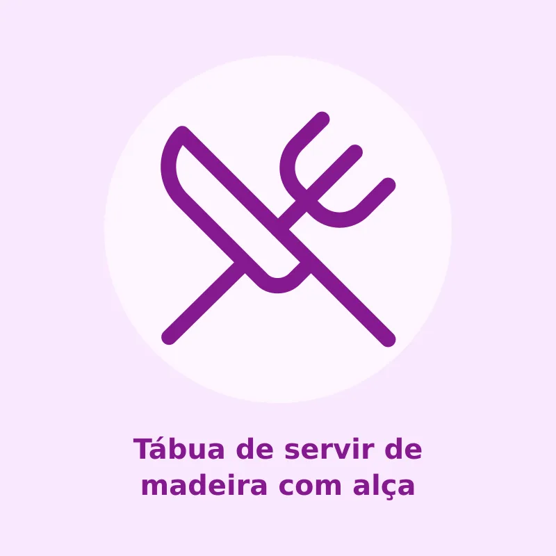 Tábua de servir de madeira com alça