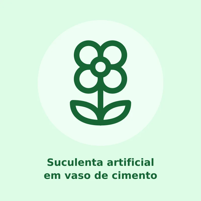 Suculenta artificial em vaso de cimento