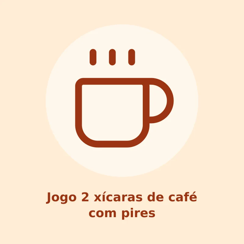 Jogo 2 xícaras de café com pires