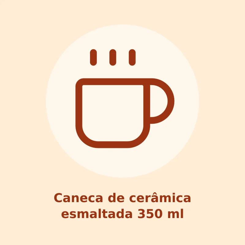 Caneca de cerâmica esmaltada 350 ml